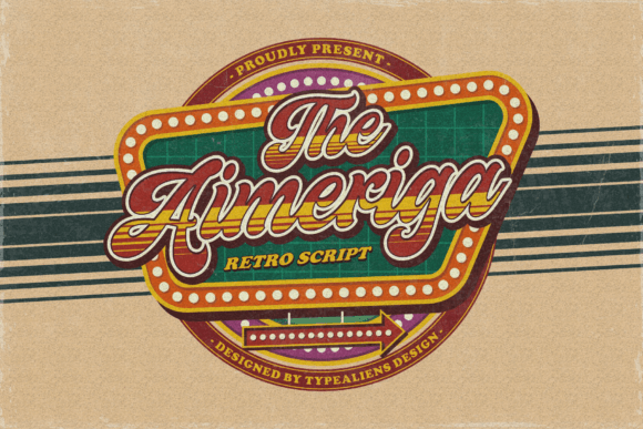 Aimeriga Font for Retro Branding and Web Design